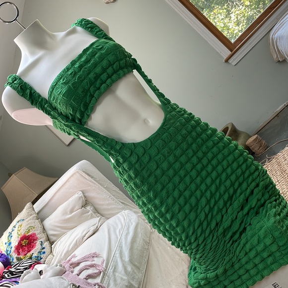 NWT Cali Bubble Midi Dress Set ,Kelly Green medium - Picture 4 of 8